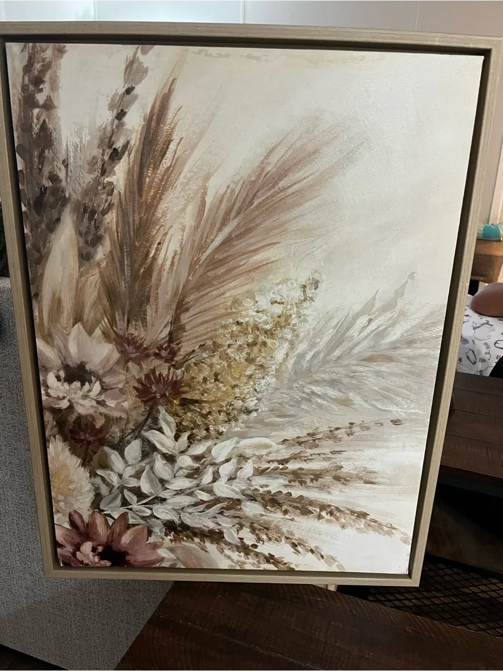 Hobby Lobby Blush and Cream Floral Framed Art